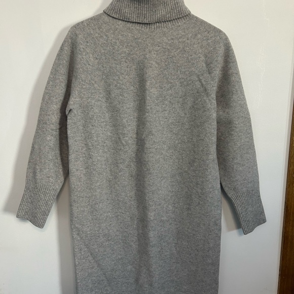 Gray Turtleneck Sweater Dress- 100% wool - Picture 2 of 6